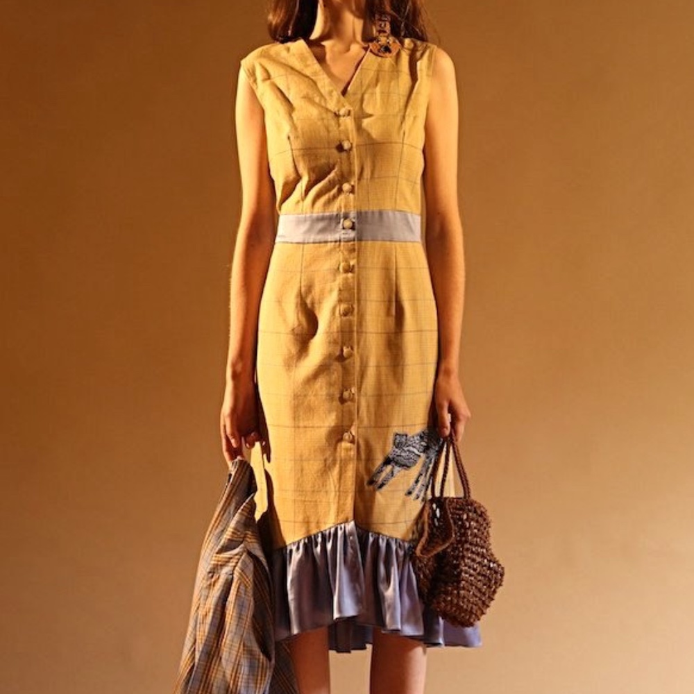 Rara Avis Ruffled Button Down Dress